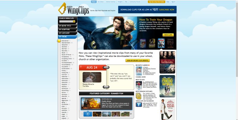 Wingclips: Inspirational Movie Clips Site